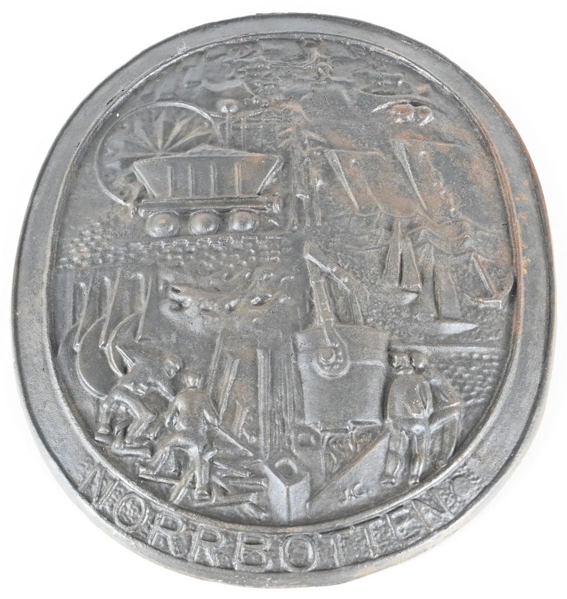 Ingemar Callenberg, Väggsköld, "Norrbotten", gjutjärn, nr 213 på auktion i Luleå, Norrbottens län hos Luleå Auktionsverk