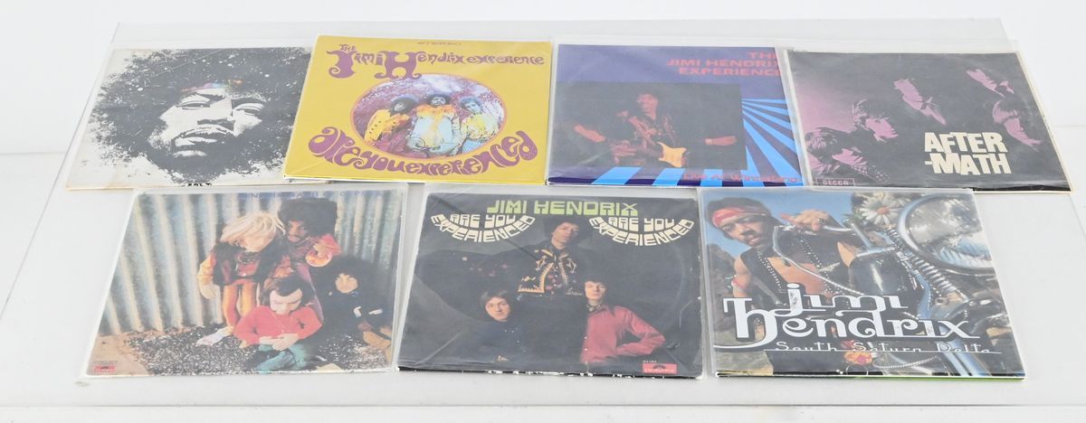 7 LP-skivor, vinyl, Jimi Hendrix, The Rolling Stones på auktion i Luleå, Norrbottens län hos Luleå Auktionsverk