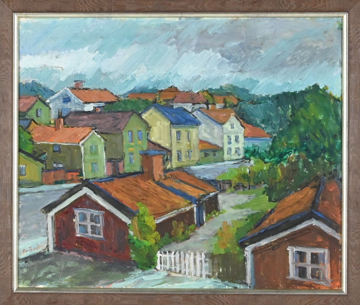 Kjell Frände, Olja på pannå på auktion i Luleå, Norrbottens län hos Luleå Auktionsverk
