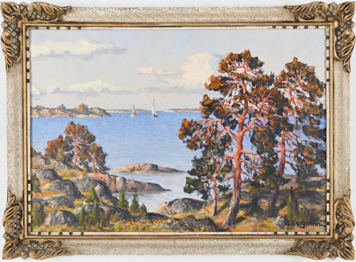Karl Bergman, Olja på duk på auktion i Luleå, Norrbottens län hos Luleå Auktionsverk